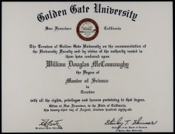 Golden Gate University Diploma 